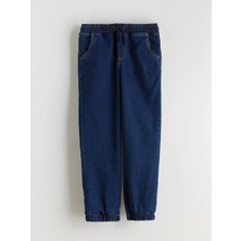 LC Waikiki Lcw Kids Indigo Beli Lastikli Polar Astarlı Erkek Çocuk Jean Pantolon