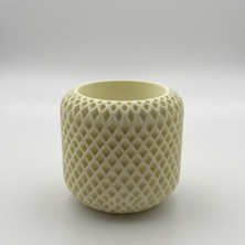 Fiyera Home Sarı Baklava Desenli Sukulentlik , Mumluk