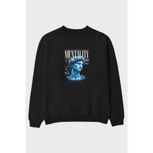 Ankhises Mentality 2 Ön Baskılı Oversize Sweatshirt Erkek Kadın Unisex