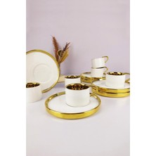 Şık Beyaz 6’lı Porselen Kahve Fincan Takımı