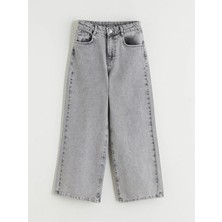 LC Waikiki Lcw Kids Gri Wideleg Kız Çocuk Jean Pantolon