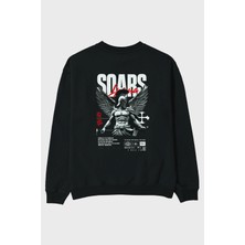Ankhises Soars Arka Baskılı Oversize Sweatshirt Erkek Kadın Unisex