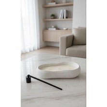 El Yapımı Modern Tasarım Tabaklı Hediyelik Büyük Boy Soya Mum (30X18CM)