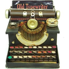 Calperia Dekoratif Metal Daktilo Biblo Vintage Hediyelik