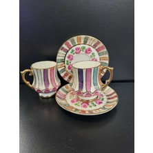 Iki Kişilik Renkli Kahve Fincanı Seti, Şık ve Kullanışlı Tasarım