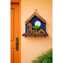 Anı Atölyesi 3 Kancalı Ahşap Ev Temalı Dekoratif Duvar Anahtarlık ASKISI/30X20 cm