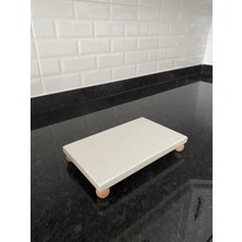 Nexa Doğaltaş Ayaklı Mermer Sunumluk ve Yağdanlık Altlığı – 25X15 cm Dikdörtgen Mermer Tepsi