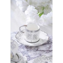 6 Kişilik Gümüş Renkli Kahve Fincanı Takımı HXF-06801