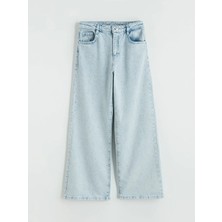 LC Waikiki Lcw Kids Mavi Wideleg Taşlı Kız Çocuk Jean Pantolon