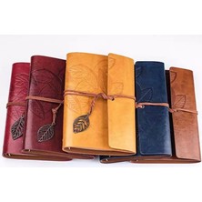 Calperia Yaprak Kabartmalı Deri Hatıra Defteri