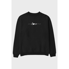 Ankhises Love (2) Ön Baskılı Oversize Sweatshirt Erkek Kadın Unisex
