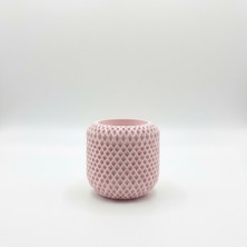 Fiyera Home Pembe Baklava Desenli Sukulentlik , Mumluk