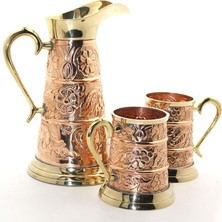 Calperia Pirinç 2 Bardaklı Sürahi Seti