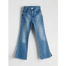 LC Waikiki Lcw Kids Indigo Ispanyol Paça Kız Çocuk Jean Pantolon