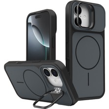 Shepherds Apple iPhone 17 Uyumlu Magsafe Destekli Standlı Pale Kapak Gizli Ayaklı Darbe Emici Şık Kılıf