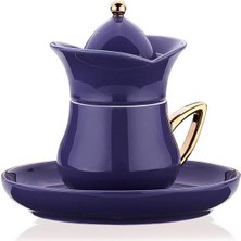 Lila ve Kahve Renkli Şık 2'li Fincan Takımı, Zarif ve Kullanışlı Tasarım