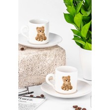 Sevimli Ayıcık Tasarımlı 2'li Seramik Fincan Seti, Şık ve Kullanışlı