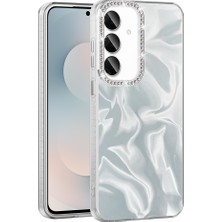 Kılıfolog Galaxy S25 Fe Kılıf Airbagli Parlak Taş Detay Tasarımlı Zore Esila Kapak - Beyaz