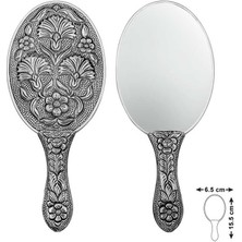 Calperia 925 Ayar Gümüş Karanfil Motifli El Aynası