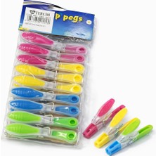 12’li Renkli Çamaşır Mandalı Seti – Güçlü Yaylı Dayanıklı Plastik Mandallar