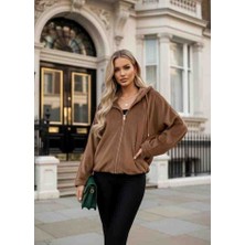 Asprin Kapşonlu Süet Mont