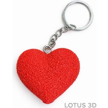 Lotus 3D Kırmızı Kalp Anahtarlık
