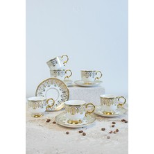 Altın Yaldızlı 90 cc 6'lı Türk Kahvesi Fincan Takımı