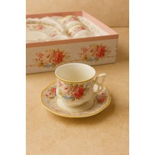 Şık 6 Kişilik 12 Parça Porselen Kahve Fincanı Takımı, Modern Tasarım