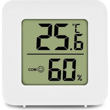 Cigarloong Dijital Higrometre Nem Isı Ölçer Kare Beyaz