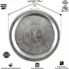 Dmt Copper Home 430 Kalite Krom Çelik 9 Adet Tepsi 24 cm – Fırına Uygun, Osmanlı Motifli, Kebap & Restoran Sunum Tepsisi