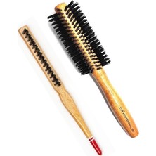 Calperia 506 ve 690 Profesyonel Yanmaz Set Topuz Saç Fırçası-2'li