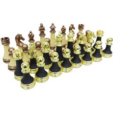 Calperia Satranç Taşı Zamak Polyester Krem Siyah