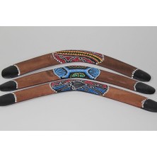 Calperia Büyük Ahşap Bumerang Dekoratif El Yapımı Boomerang Frizbi Oyuncak