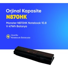 Monster N870HK Notebook Batarya Pil – Yüksek Performanslı, Uzun Ömürlü, Orijinal Uyumlu Güç Kaynağı