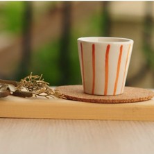 El Yapımı Seramik Çizgili Shot ve Espresso Fincanı, Şık ve Dayanıklı Tasarım
