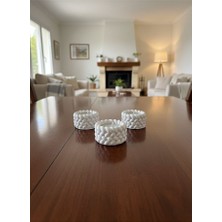Modesta Home Modern 3’lü Örgülü Tealight Mumluk Seti – Masa ve Sehpa Üstü Dekor