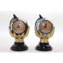 Calperia Polyester Saatli Dünya Küre Biblo