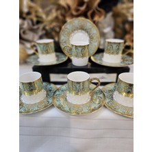 6 Kişilik Turkuaz Kahve Fincanı Takımı, Şık ve Zarif Tasarım