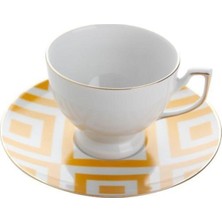 Morocco Desen Sarı Çay Fincanı 170CC, Şık ve Zarif Tasarım