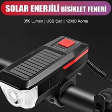 Calperia Su Geçirmez Güneş Enerjili LED Işıklı Bisiklet Farı