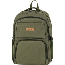 Calperia Kanvas Kumaş Günlük, Seyahat ve Okul Sırt Çantası Yeşil