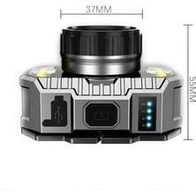 Calperia 800 Lümen Şarj Göstergeli Cob LED Usb'li Şarjlı Kafa Lambası