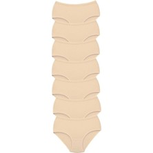 DS LLC 7 Adet Tutku Kadın Yüksek Bel Bato Kalın Lastik Külot Ten DSLLC34-43TX