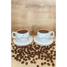 Çiftli Bahar Dalı Kahve Fincanı Takımı, Şık ve Zarif Tasarım