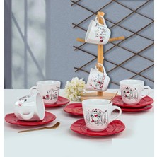 Şık 6 Kişilik Çay ve Kahve Fincan Takımı Seti