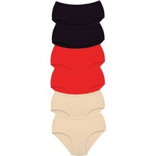 DS LLC 6 Adet Tutku Kadın Yüksek Bel Bato Kalın Lastik Külot S11 DSLLC34-43TX