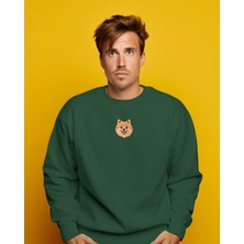 Muhtar Store Pomeranian Köpek Figürlü Minimal Unisex Sweatshirt – Baskılı