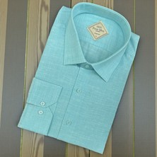 Eren Style Linen Uzun Kol Pamuklu Yakası Gizli Düğmeli Gömlek (Slim Fit Kalıp)