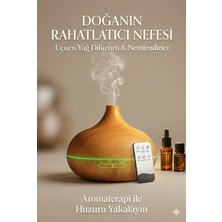 Takçalıştırr Aroma Difüzör Gece Işığı 7 LED Nemlendirici Kumandalı 550 ml Buhar Makinesi