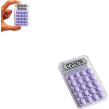 IMA Mini Hesap Makinesi Silikon Tuşlu LCD Ekran 8 Haneli Şeffaf Mini Hesap Makinesi (Ebat: 8,5 cm x 5,4 Cm)